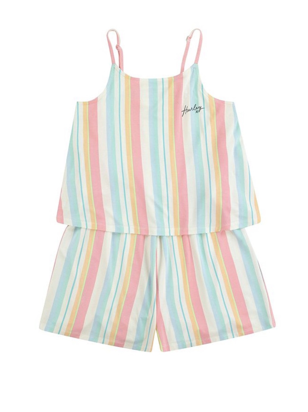 Hurley Girls' Pastel Stripe Romper Pink/Blue